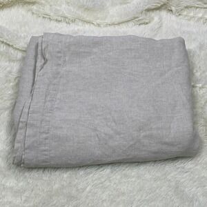 Bed Threads 100% Linen Flat Sheet Full / Queen Beige Quiet Luxury 90x102 in Read